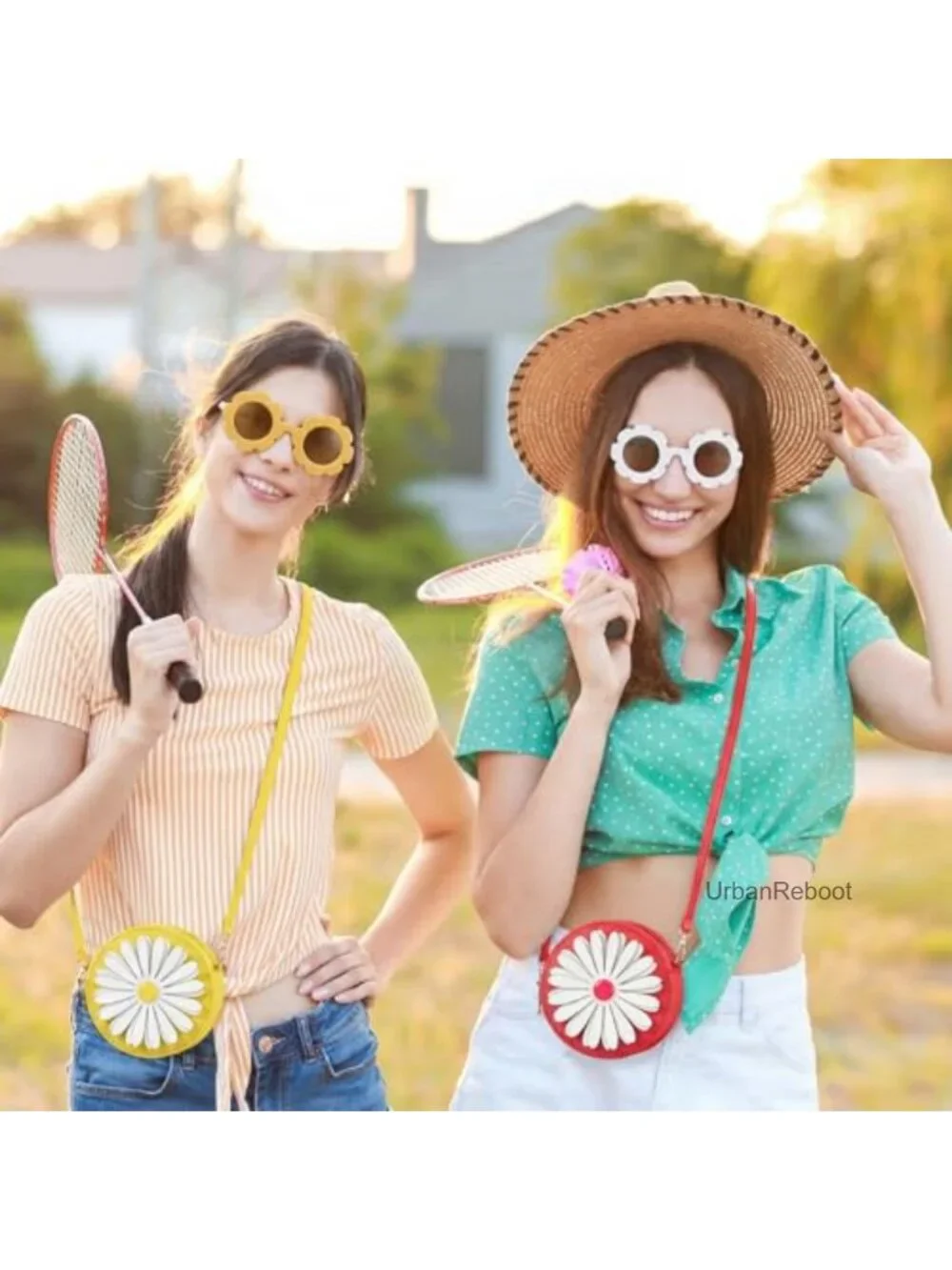 Girls Daisy Purse and Sunglasses Set PU Leather 12 Pcs